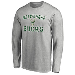 Ash Milwaukee Bucks Victory Arch Long Sleeve T-Shirt | NBA