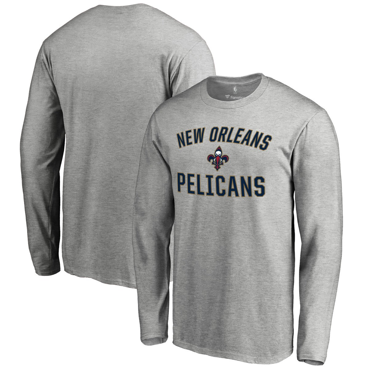 Ash New Orleans Pelicans Victory Arch Long Sleeve T-Shirt | NBA