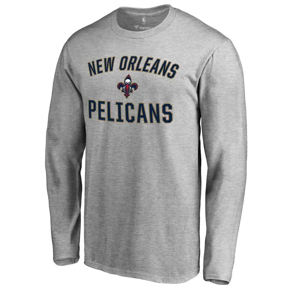 Ash New Orleans Pelicans Victory Arch Long Sleeve T-Shirt | NBA