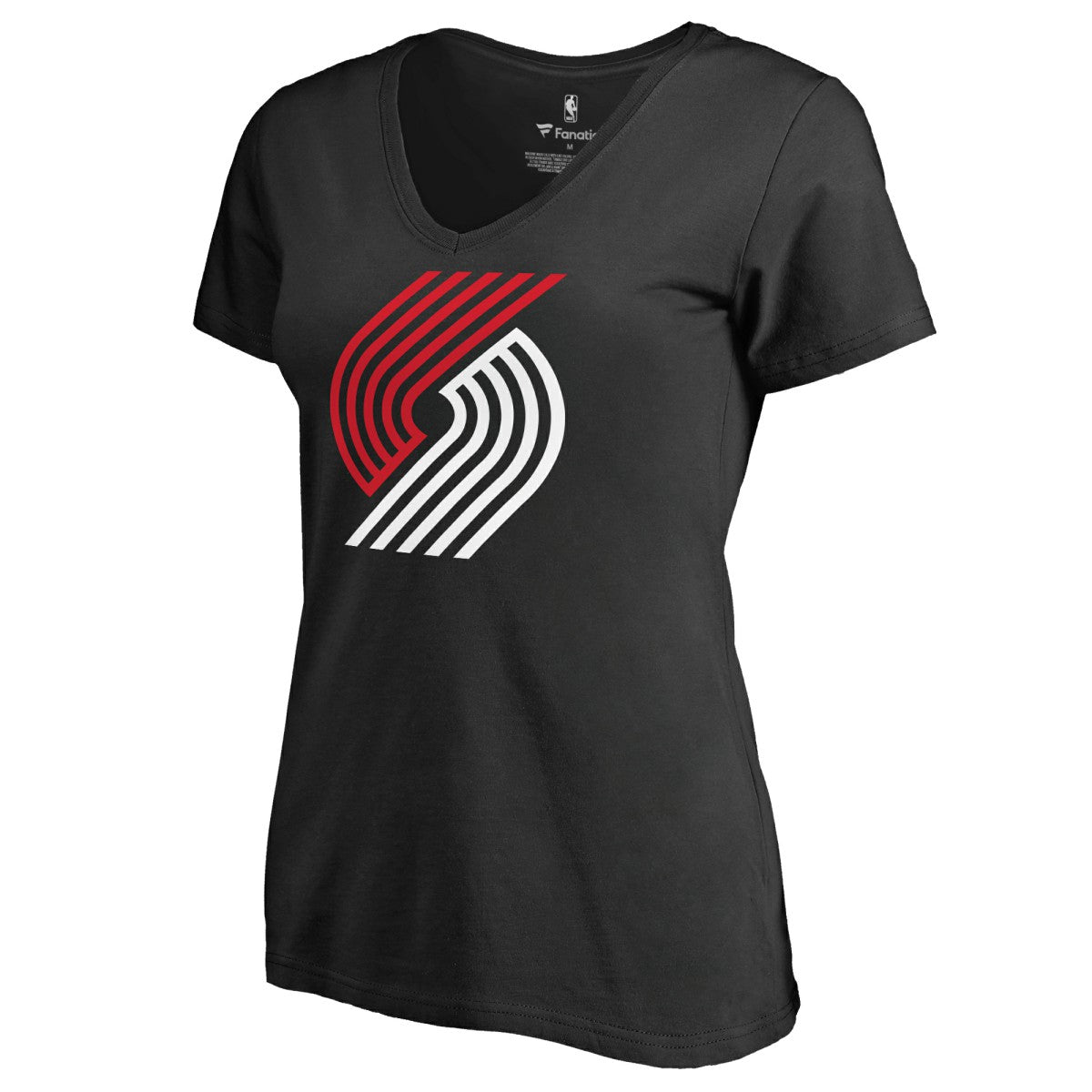 Black Portland Trail Blazers Women's Primary Logo V-Neck T-Shirt | NBA