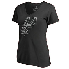 Black San Antonio Spurs Women's Primary Logo V-Neck T-Shirt | NBA