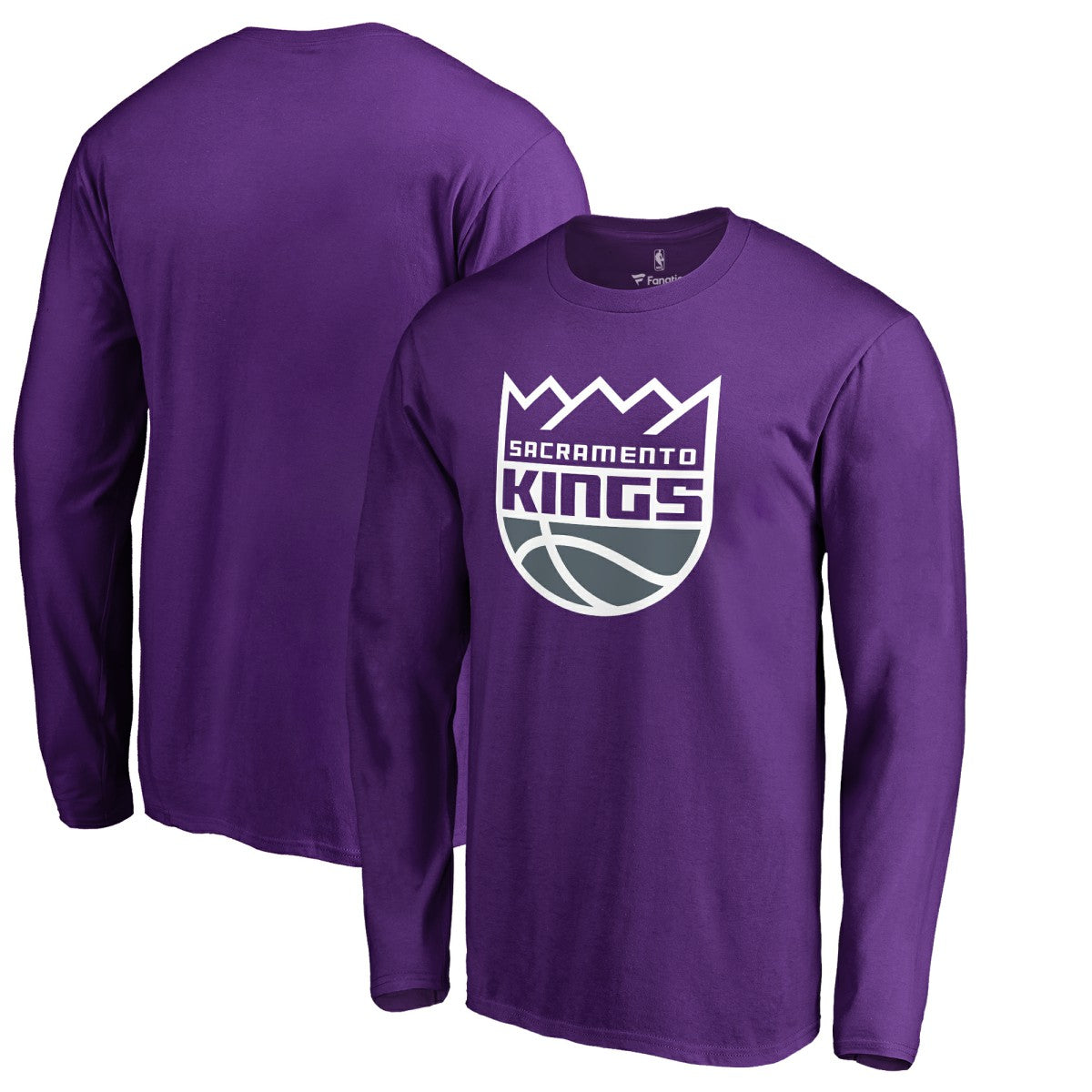 Purple Sacramento Kings Primary Logo 2 Long Sleeve T-Shirt | NBA