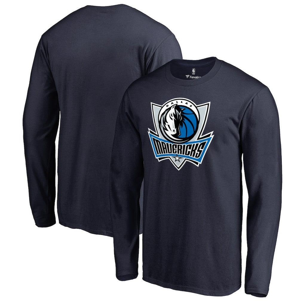 Navy Dallas Mavericks Primary Logo Long Sleeve T-Shirt sale | NBA