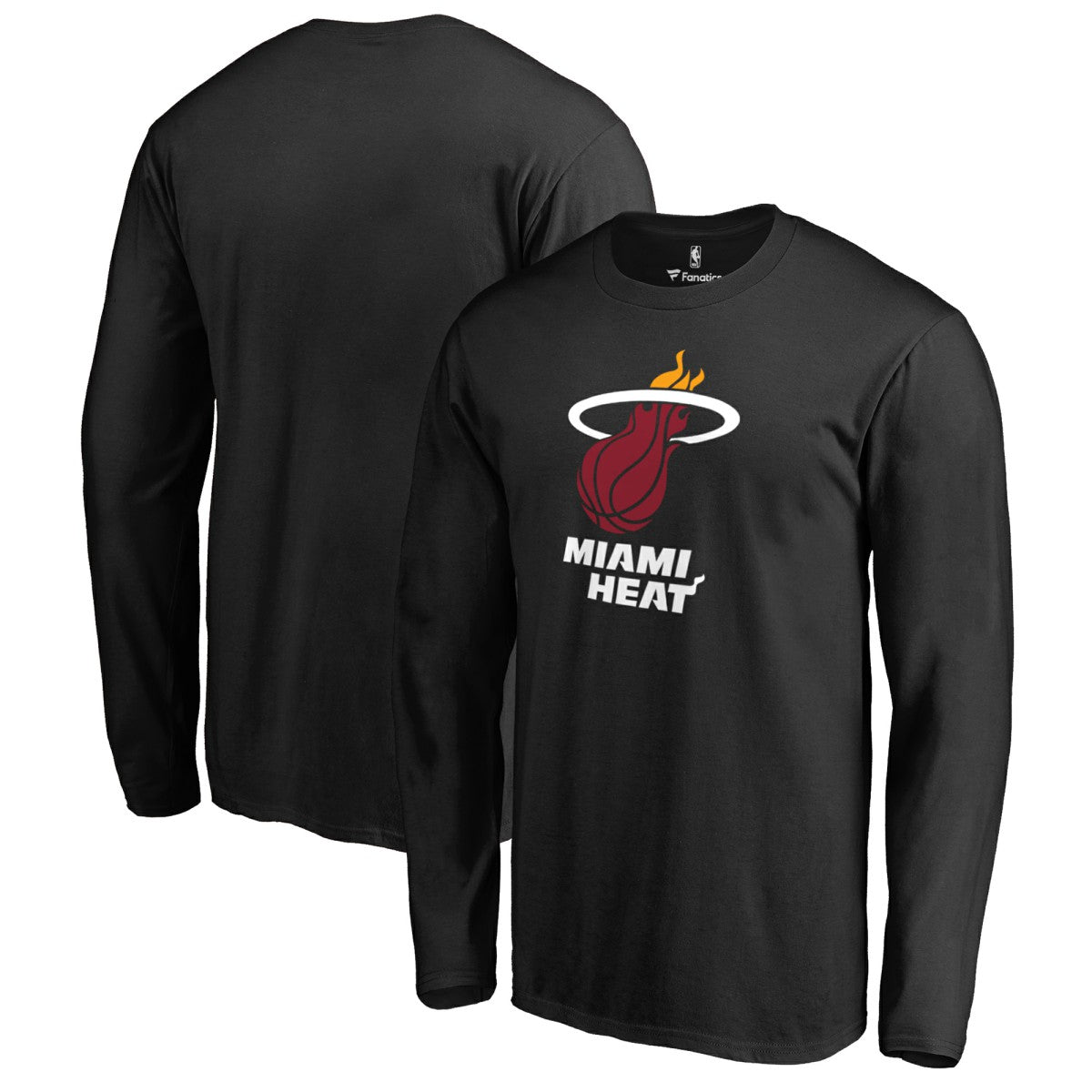Black Miami Heat Primary Logo Long Sleeve T-Shirt | NBA