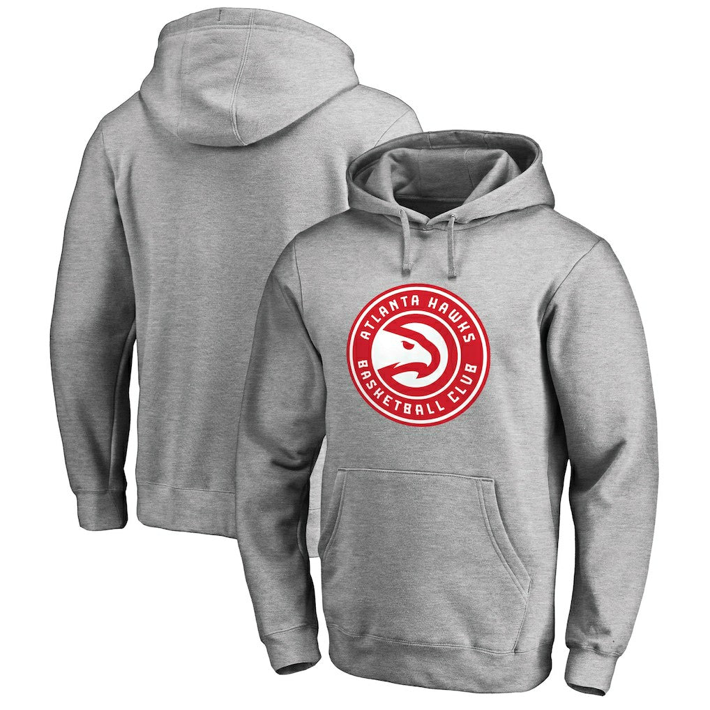 Heather Gray Atlanta Hawks Primary Logo Pullover Hoodie | NBA