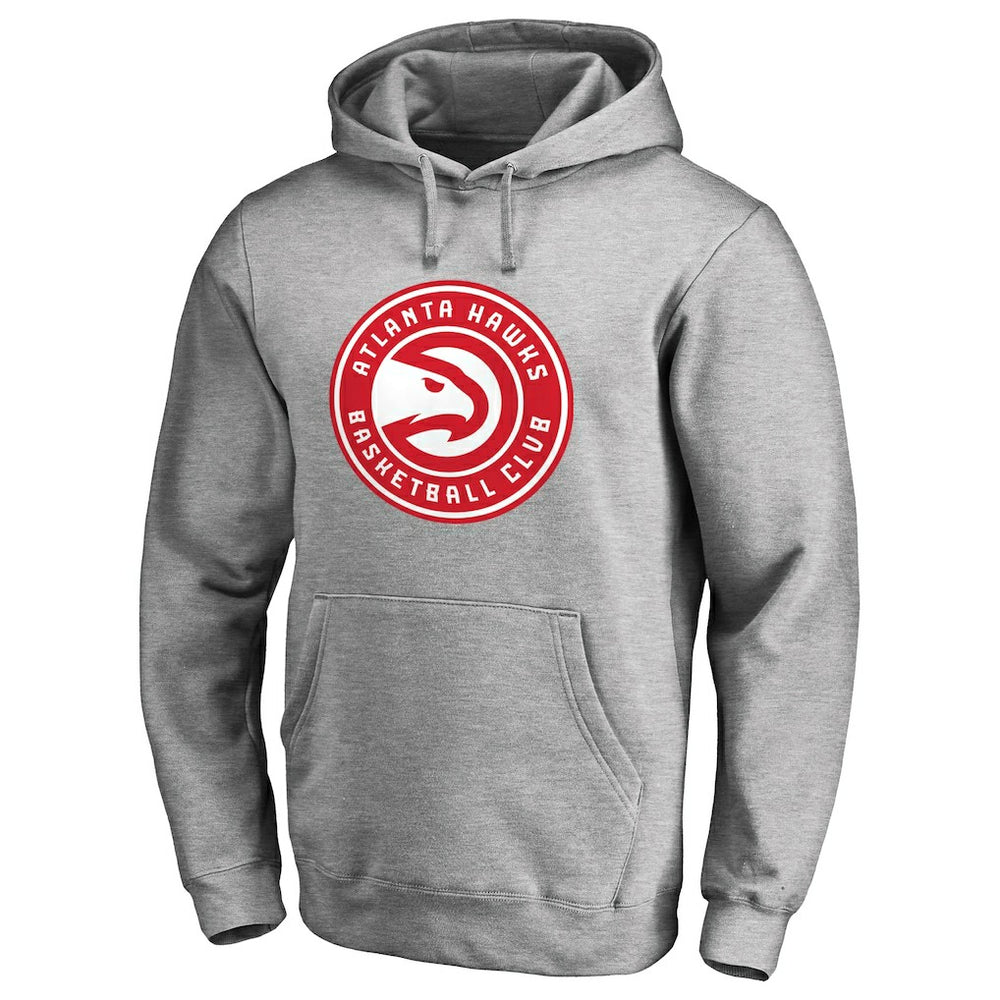 Heather Gray Atlanta Hawks Primary Logo Pullover Hoodie | NBA