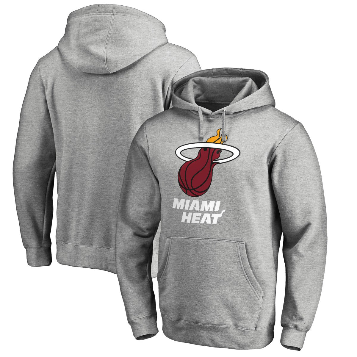 Heather Gray Miami Heat Primary Logo Pullover Hoodie | NBA