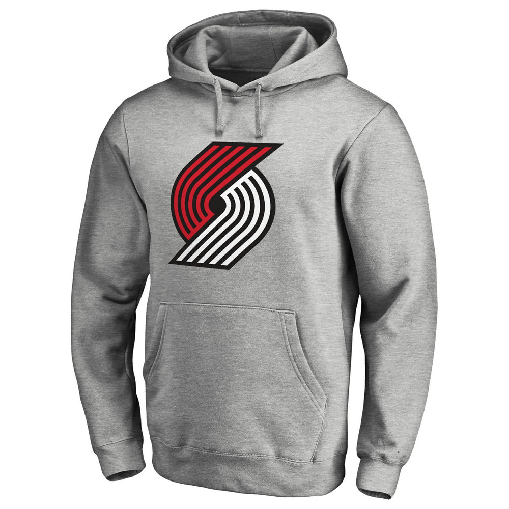 Heather Gray Portland Trail Blazers Primary Logo Pullover Hoodie | NBA