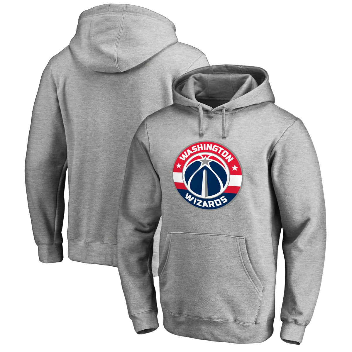 Heather Gray Washington Wizards Primary Logo Pullover Hoodie | NBA