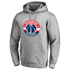 Heather Gray Washington Wizards Primary Logo Pullover Hoodie | NBA