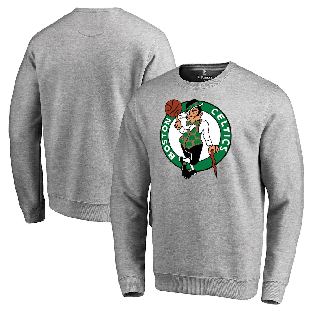 Heathered Gray Boston Celtics Primary Logo Sweatshirt | NBA