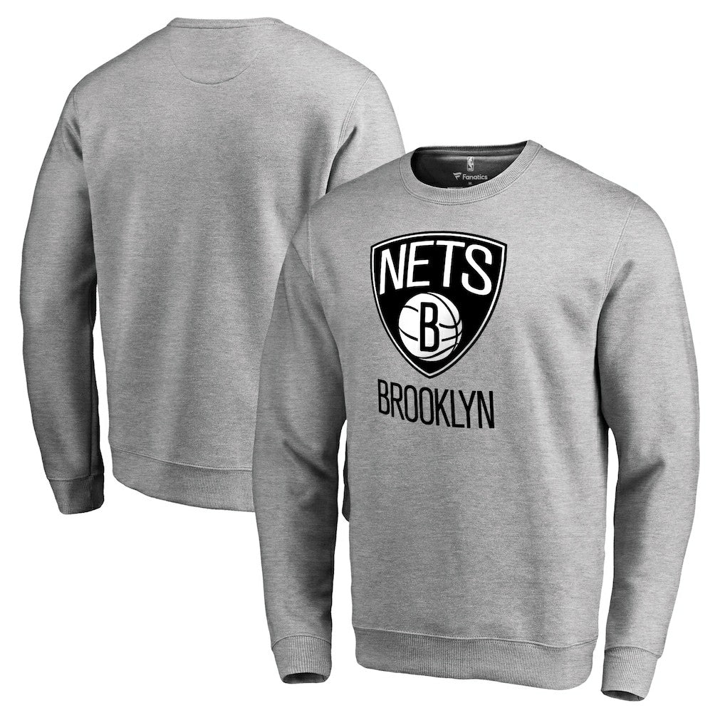 Heathered Gray Brooklyn Nets Primary Logo Sweatshirt | NBA