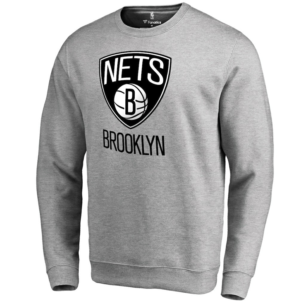 Heathered Gray Brooklyn Nets Primary Logo Sweatshirt | NBA