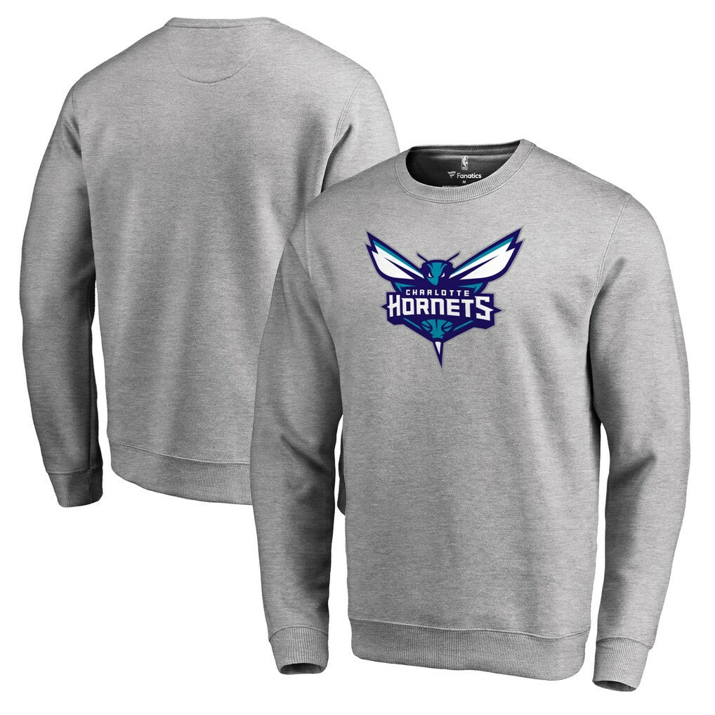 Heathered Gray Charlotte Hornets Primary Logo Sweatshirt | NBA