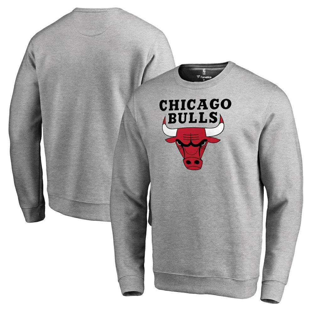 Heathered Gray Chicago Bulls Primary Logo Sweatshirt | NBA
