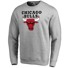 Heathered Gray Chicago Bulls Primary Logo Sweatshirt | NBA