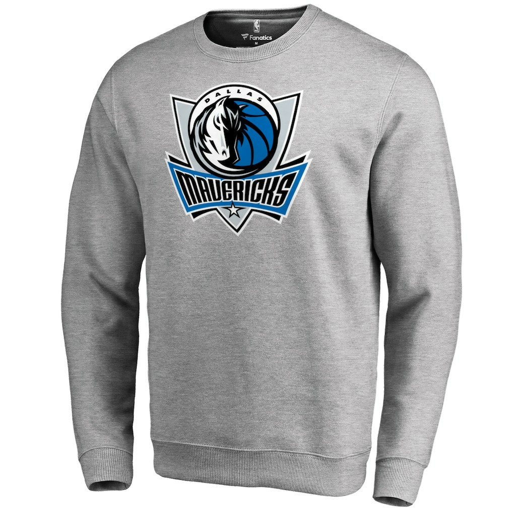 Heathered Gray Dallas Mavericks Primary Logo Sweatshirt sale | NBA