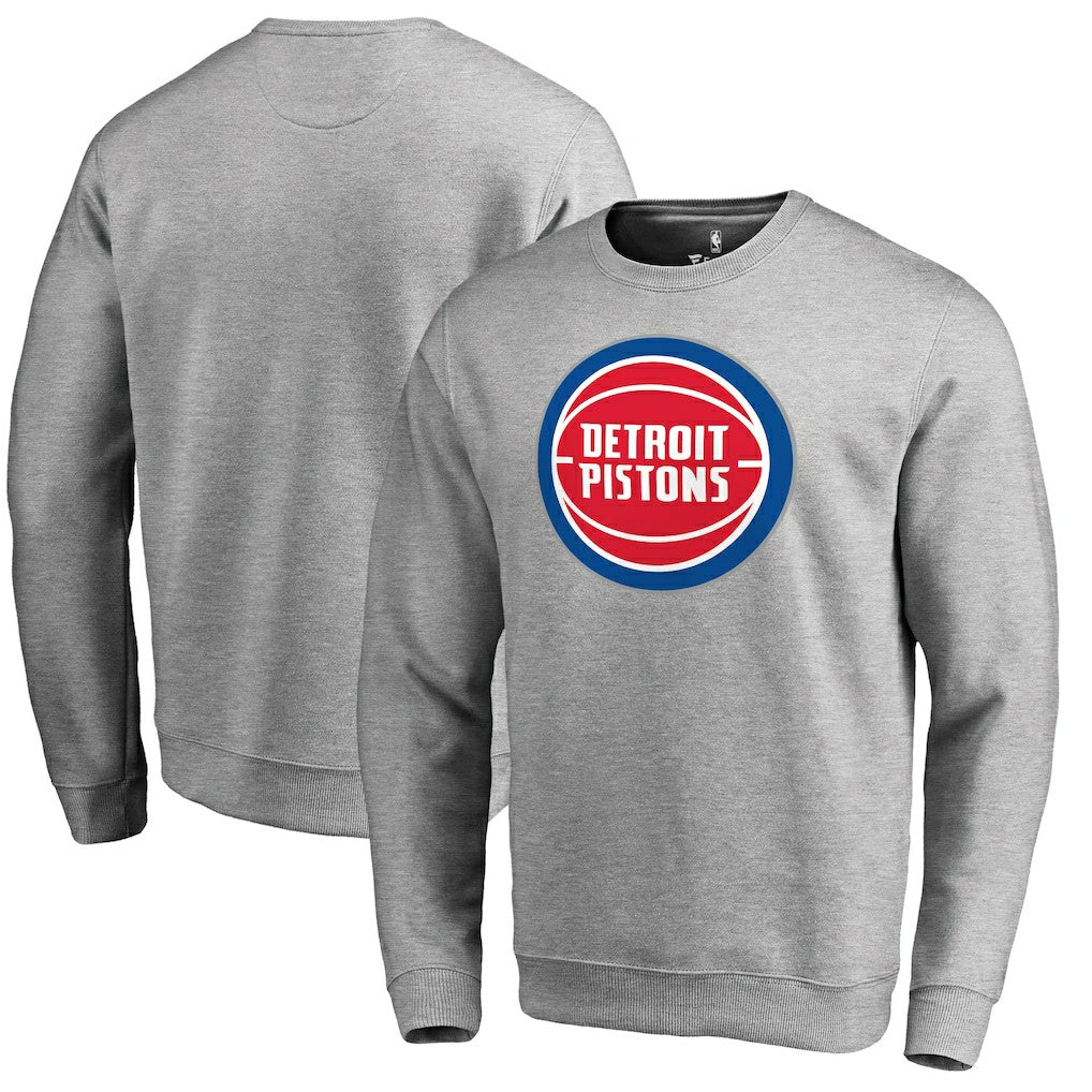 Heathered Gray Detroit Pistons Primary Logo Sweatshirt sale | NBA