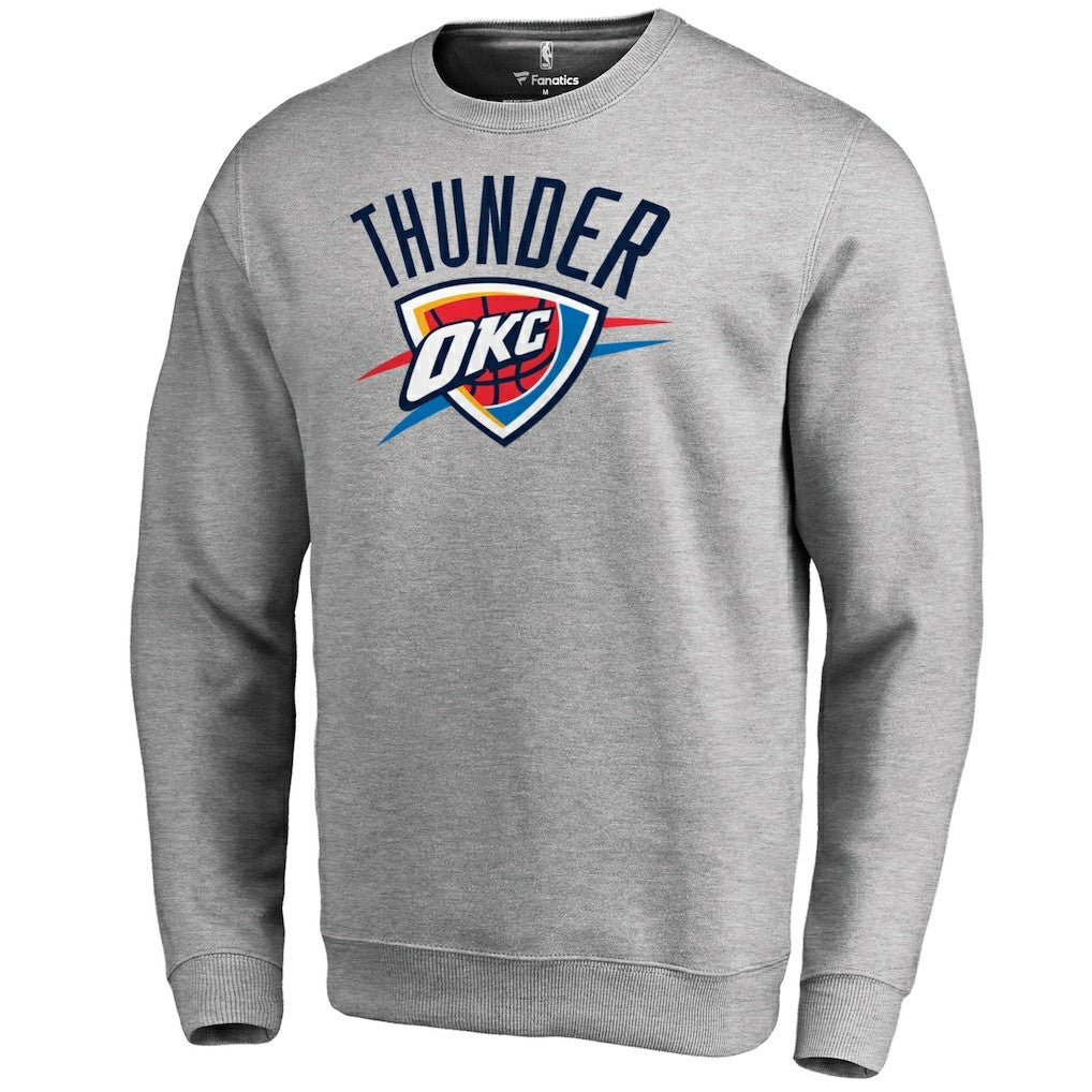 Heathered Gray Oklahoma City Thunder Primary Logo Sweatshirt | NBA
