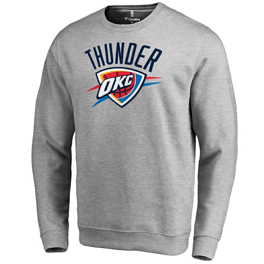 Heathered Gray Oklahoma City Thunder Primary Logo Sweatshirt | NBA