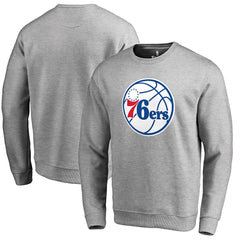 Heathered Gray Philadelphia 76ers Primary Logo Sweatshirt | NBA