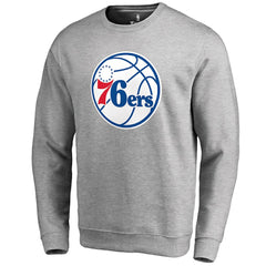 Heathered Gray Philadelphia 76ers Primary Logo Sweatshirt | NBA