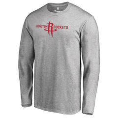Heather Gray Houston Rockets Primary Logo Long Sleeve T-Shirt sale | NBA