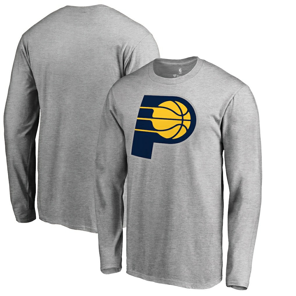 Heather Gray Indiana Pacers Primary Logo Long Sleeve T-Shirt | NBA