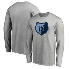 Heather Gray Memphis Grizzlies Primary Logo Long Sleeve T-Shirt | NBA