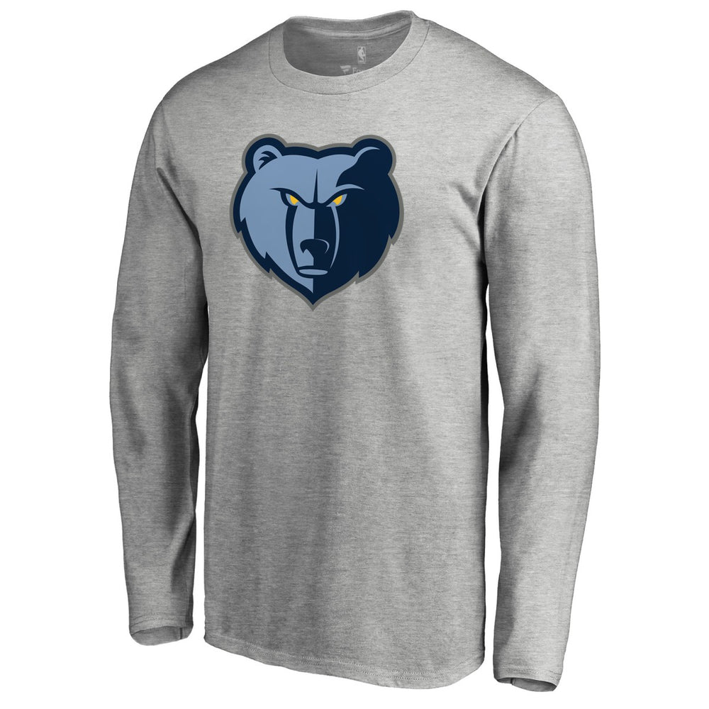 Heather Gray Memphis Grizzlies Primary Logo Long Sleeve T-Shirt | NBA