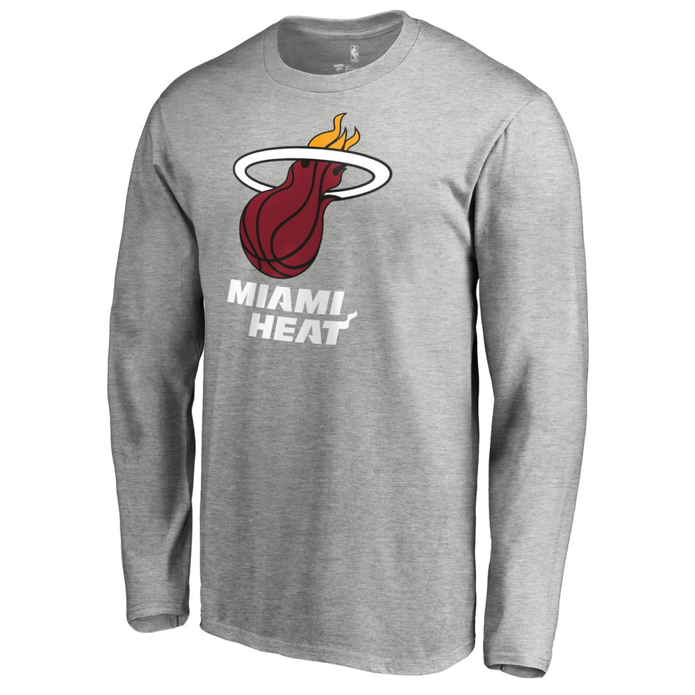 Heather Gray Miami Heat Primary Logo Long Sleeve T-Shirt | NBA
