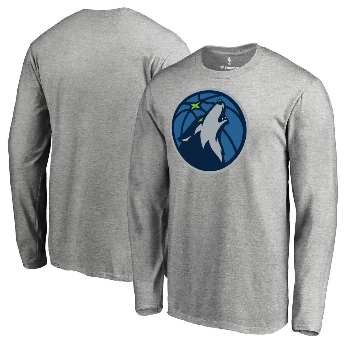 Heather Gray Minnesota Timberwolves Primary Logo Long Sleeve T-Shirt | NBA