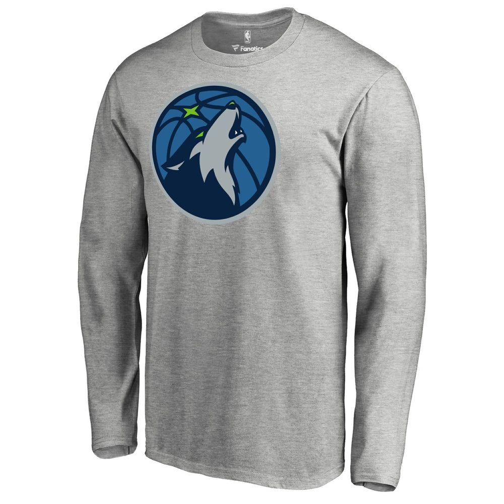 Heather Gray Minnesota Timberwolves Primary Logo Long Sleeve T-Shirt | NBA