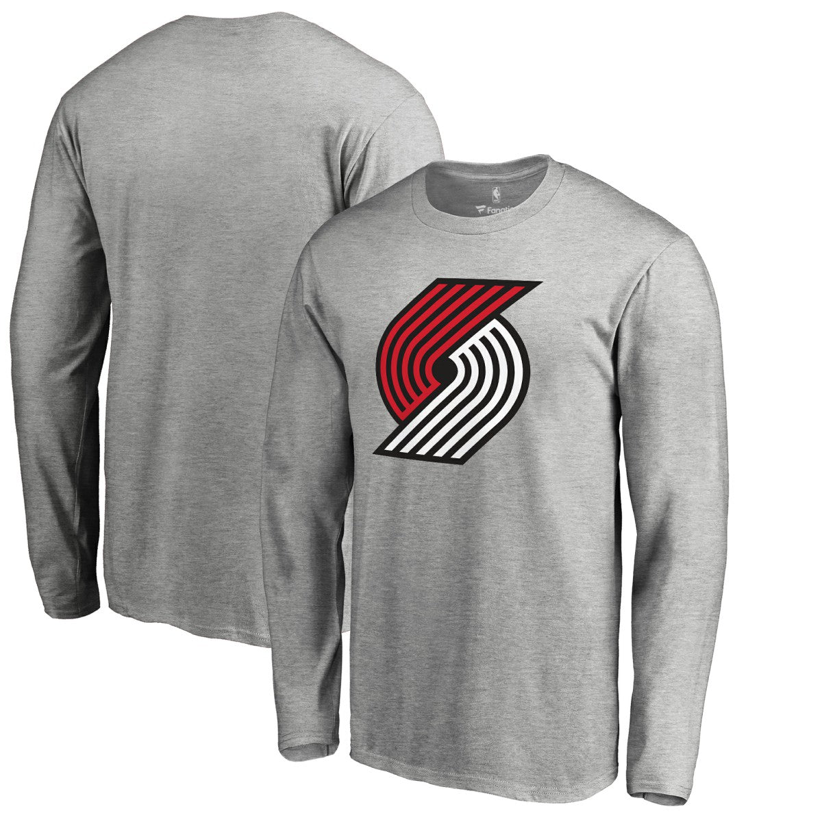 Heather Gray Portland Trail Blazers Primary Logo Long Sleeve T-Shirt | NBA