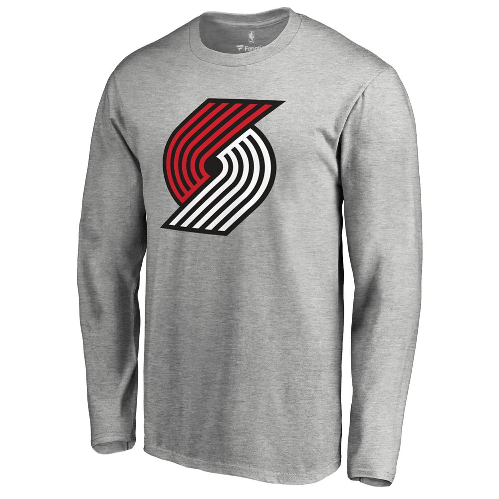 Heather Gray Portland Trail Blazers Primary Logo Long Sleeve T-Shirt | NBA