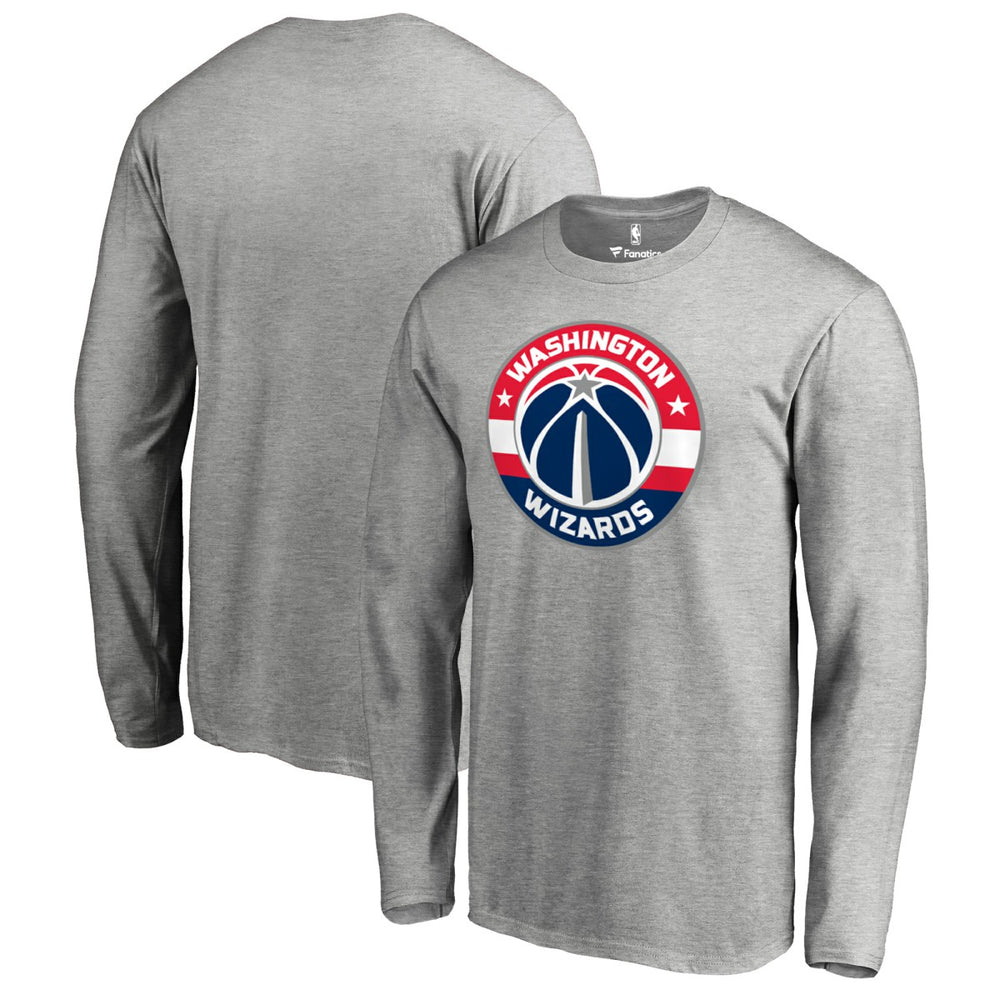 Heather Gray Washington Wizards Primary Logo Long Sleeve T-Shirt | NBA