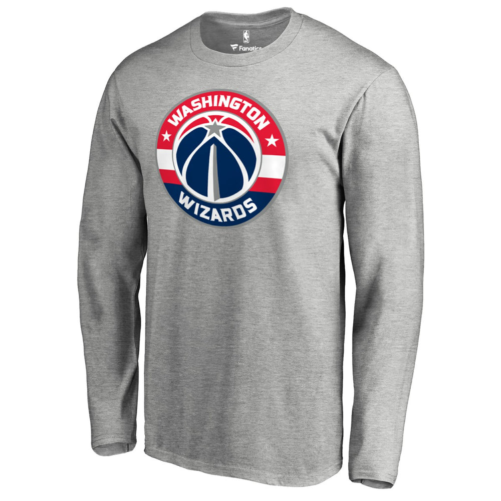 Heather Gray Washington Wizards Primary Logo Long Sleeve T-Shirt | NBA