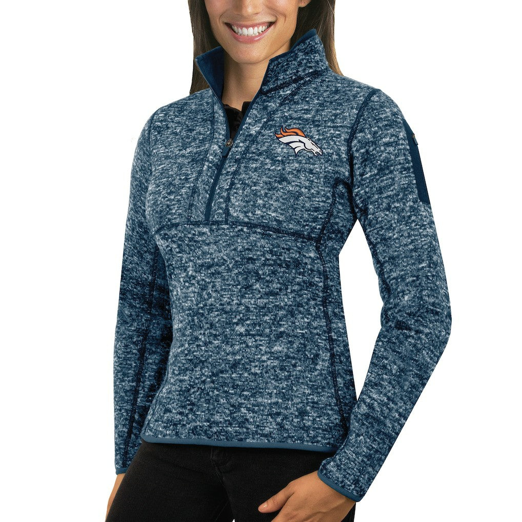 Denver Broncos Antigua Women's Fortune Half-Zip Sweater | NFL Online