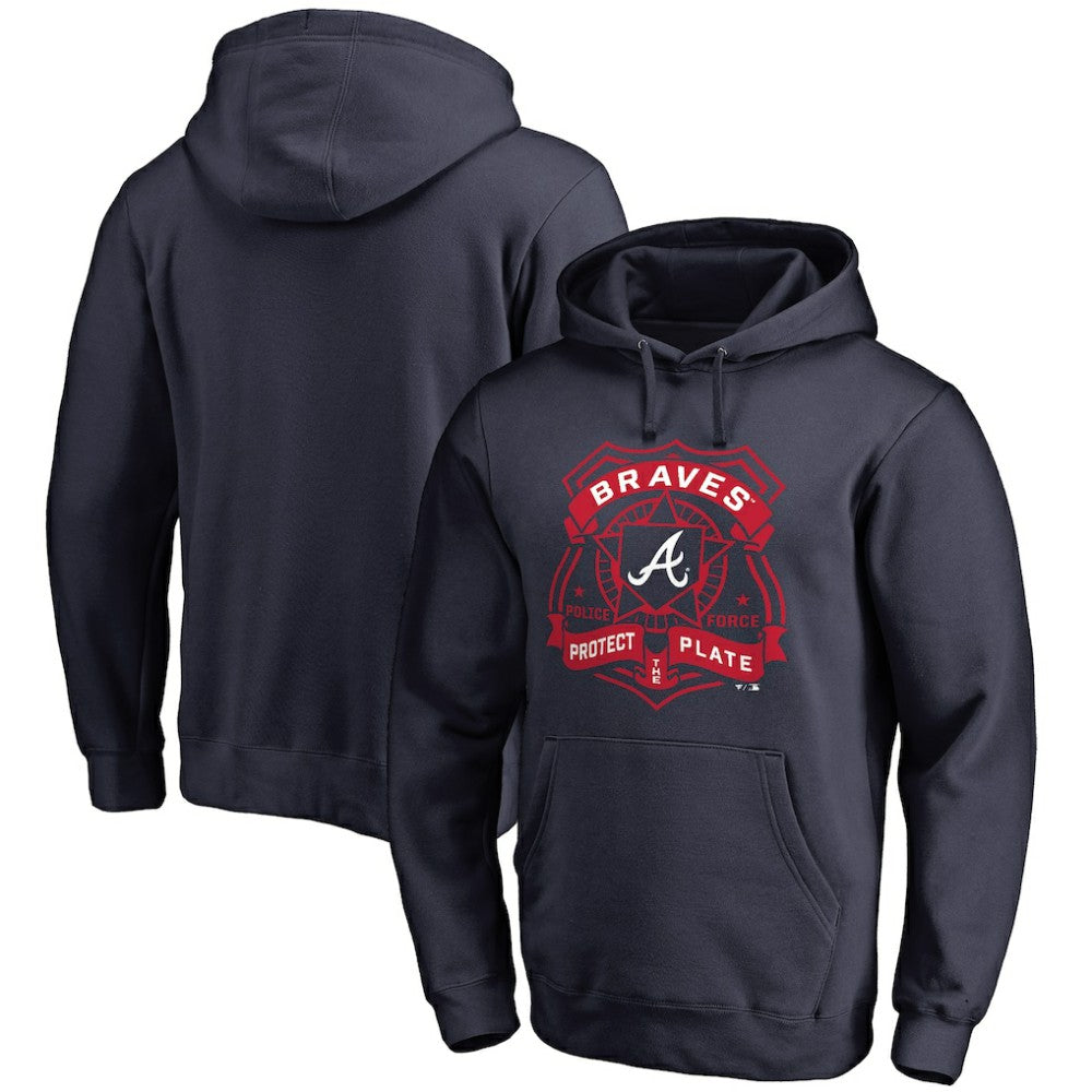 Atlanta Braves Police Badge Pullover Hoodie - MLB Hoodies