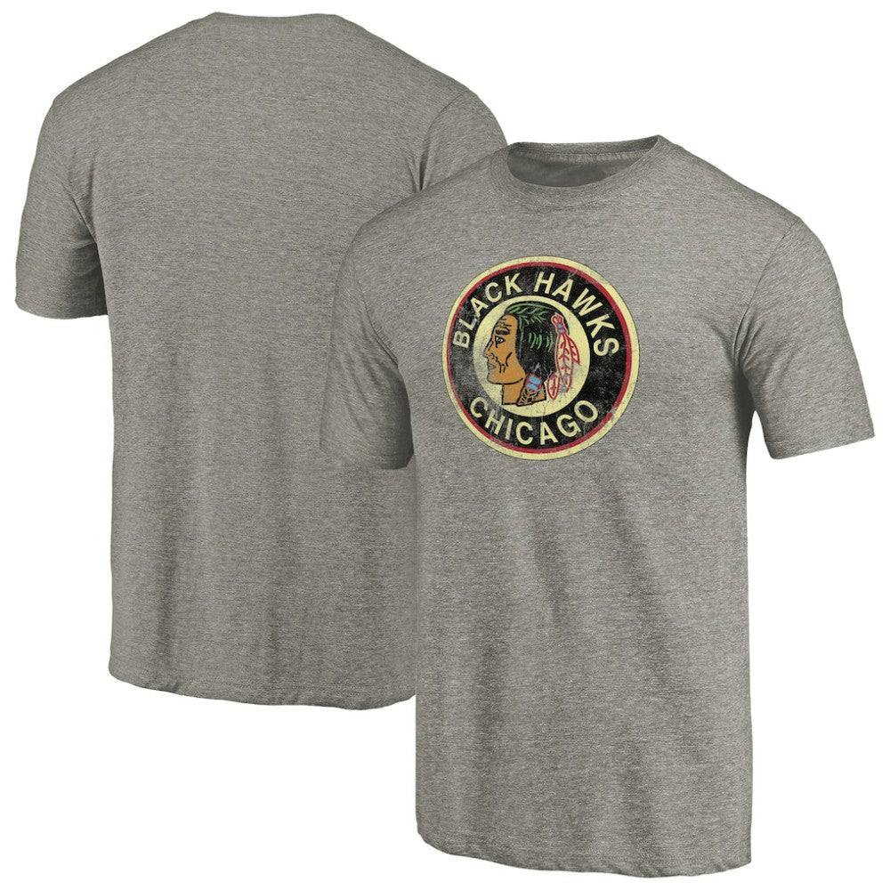 Chicago Blackhawks Throwback Logo 1937-1938 Tri-Blend T-Shirt -  NHL T-shirts