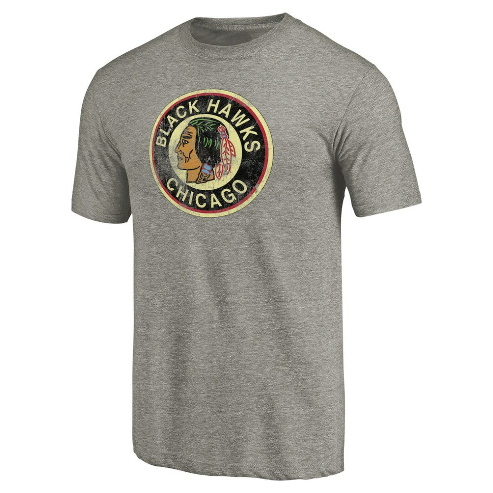 Chicago Blackhawks Throwback Logo 1937-1938 Tri-Blend T-Shirt -  NHL T-shirts
