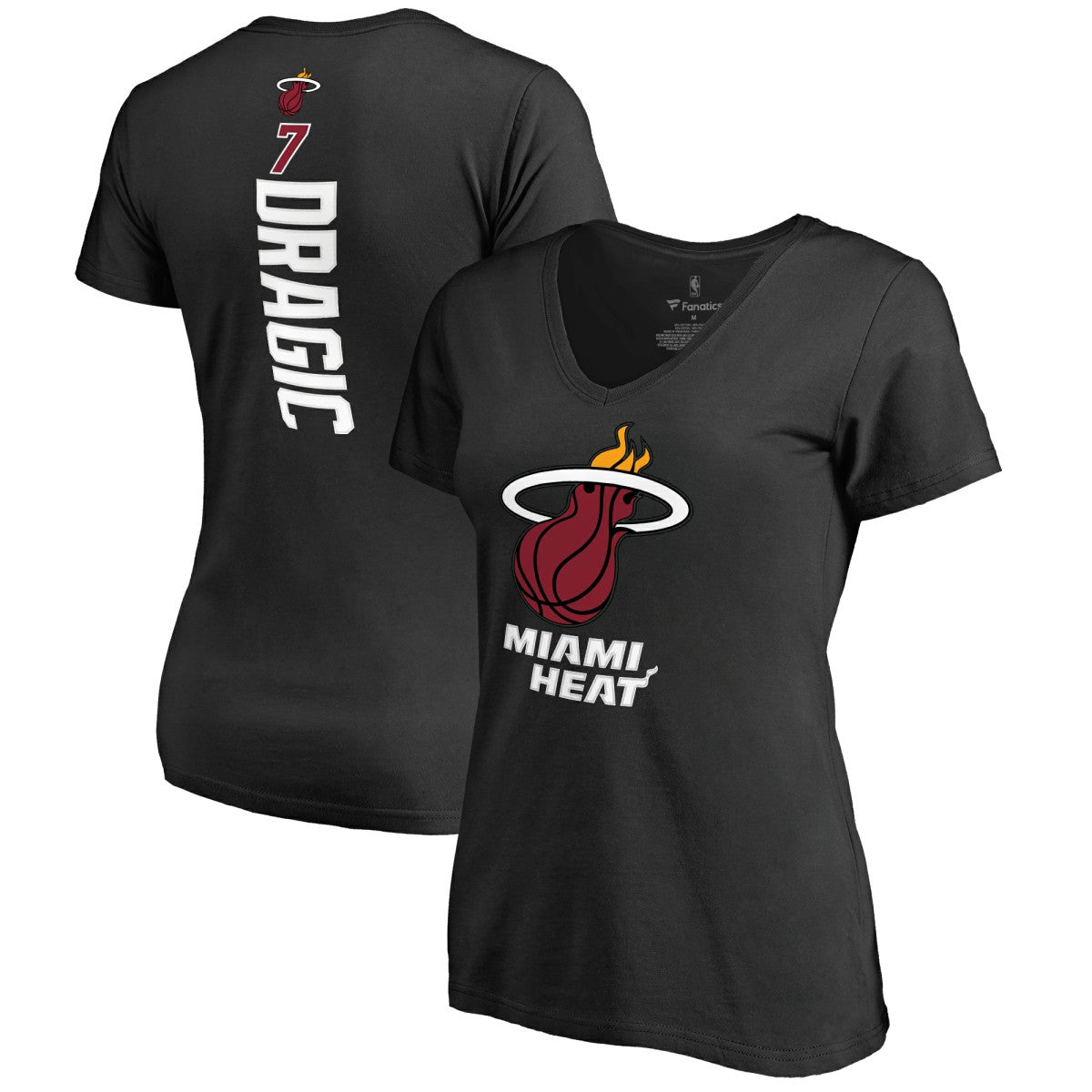 Black Goran Dragic Miami Heat Women's Backer V-Neck T-Shirt | NBA