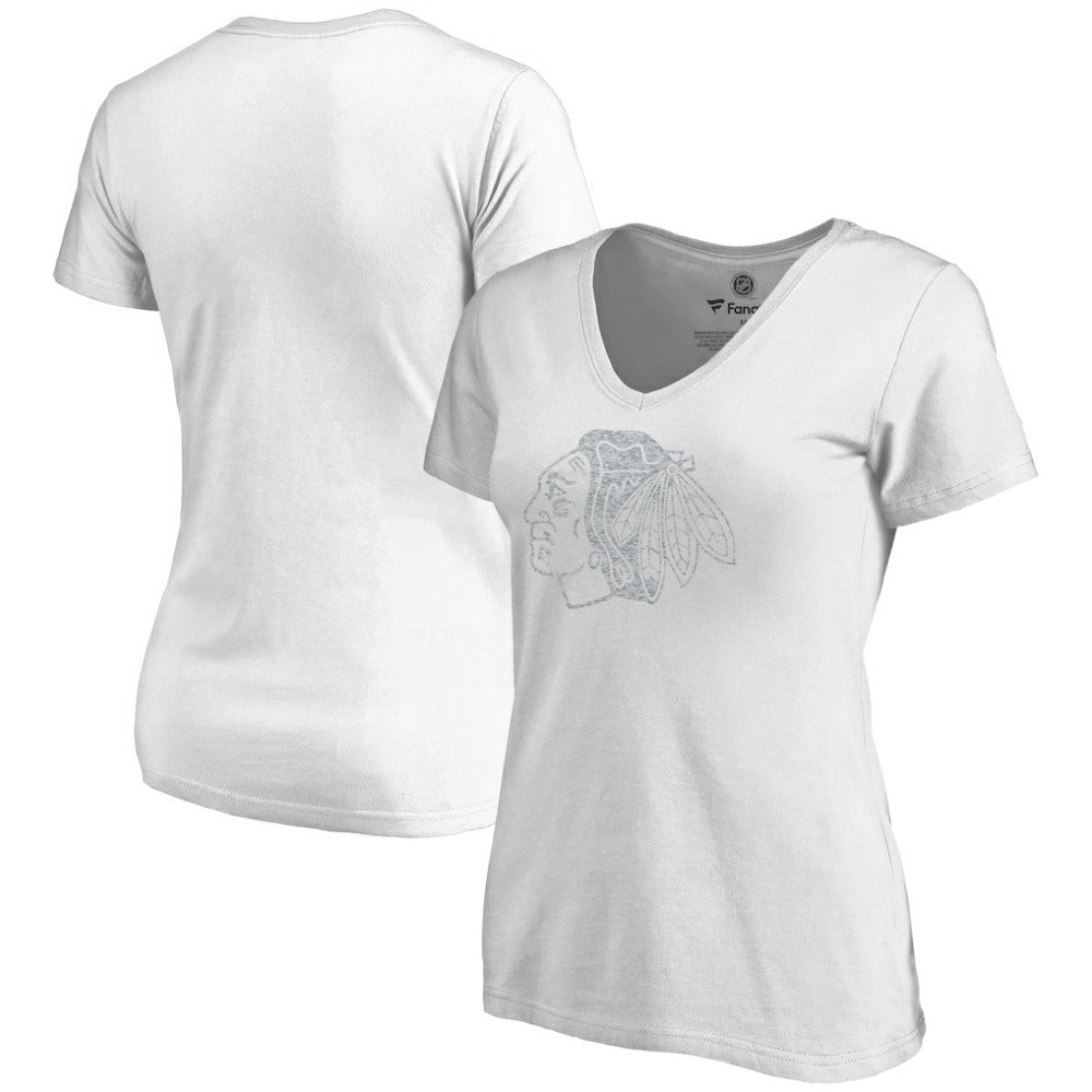 Chicago Blackhawks Women's Whiteout V-Neck T-Shirt -  NHL T-shirts