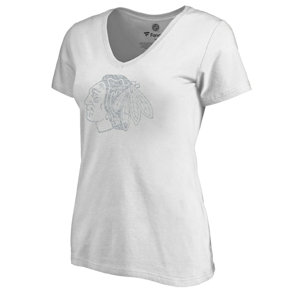 Chicago Blackhawks Women's Whiteout V-Neck T-Shirt -  NHL T-shirts