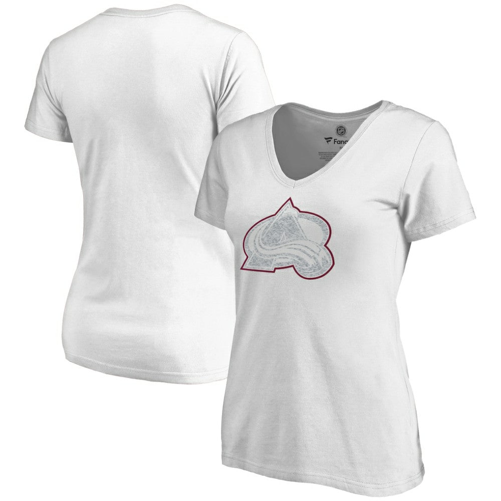 Colorado Avalanche Women's Whiteout V-Neck T-Shirt -  NHL T-shirts