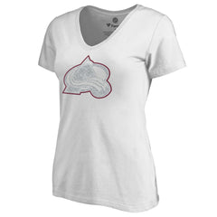 Colorado Avalanche Women's Whiteout V-Neck T-Shirt -  NHL T-shirts
