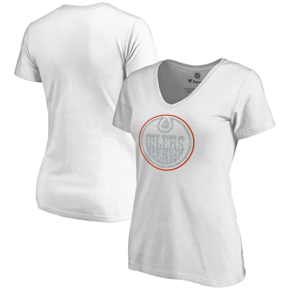 Edmonton Oilers Women's Whiteout V-Neck T-Shirt -  NHL T-shirts
