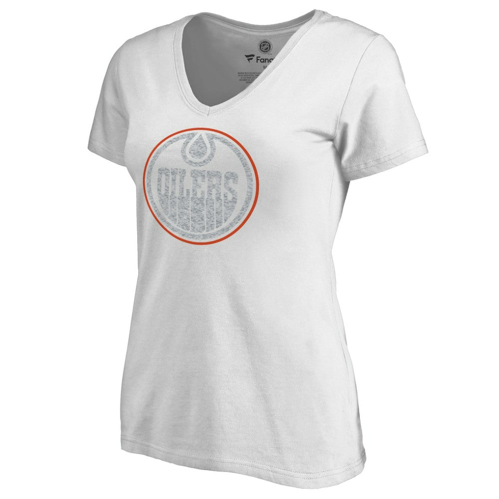 Edmonton Oilers Women's Whiteout V-Neck T-Shirt -  NHL T-shirts