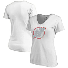 New Jersey Devils Women's Whiteout V-Neck T-Shirt -  NHL T-shirts