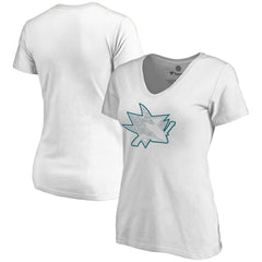 San Jose Sharks Women's Whiteout V-Neck T-Shirt -  NHL T-shirts